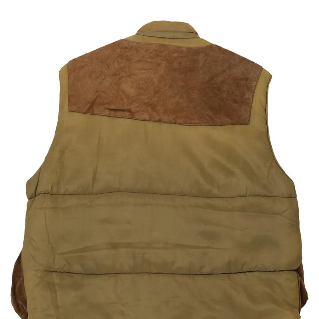 1980s Unbranded Gilet - XL Green Suede