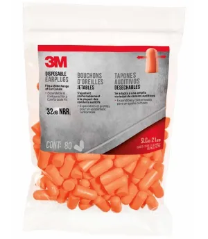 3M 92800-80-6DC 32 dB Disposable Ear Plugs, Orange
