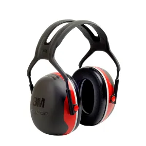 3M Peltor X3A X-Series Over-the-Head Earmuffs, Black & Red
