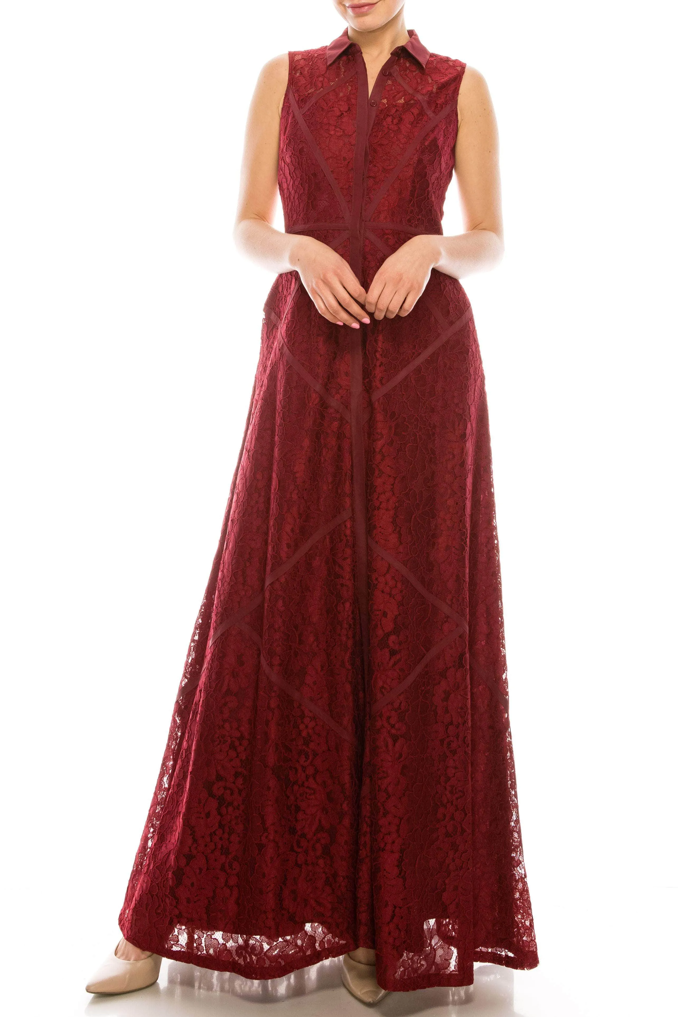 Aidan Mattox - High Neck Lace Formal Dress 54473060