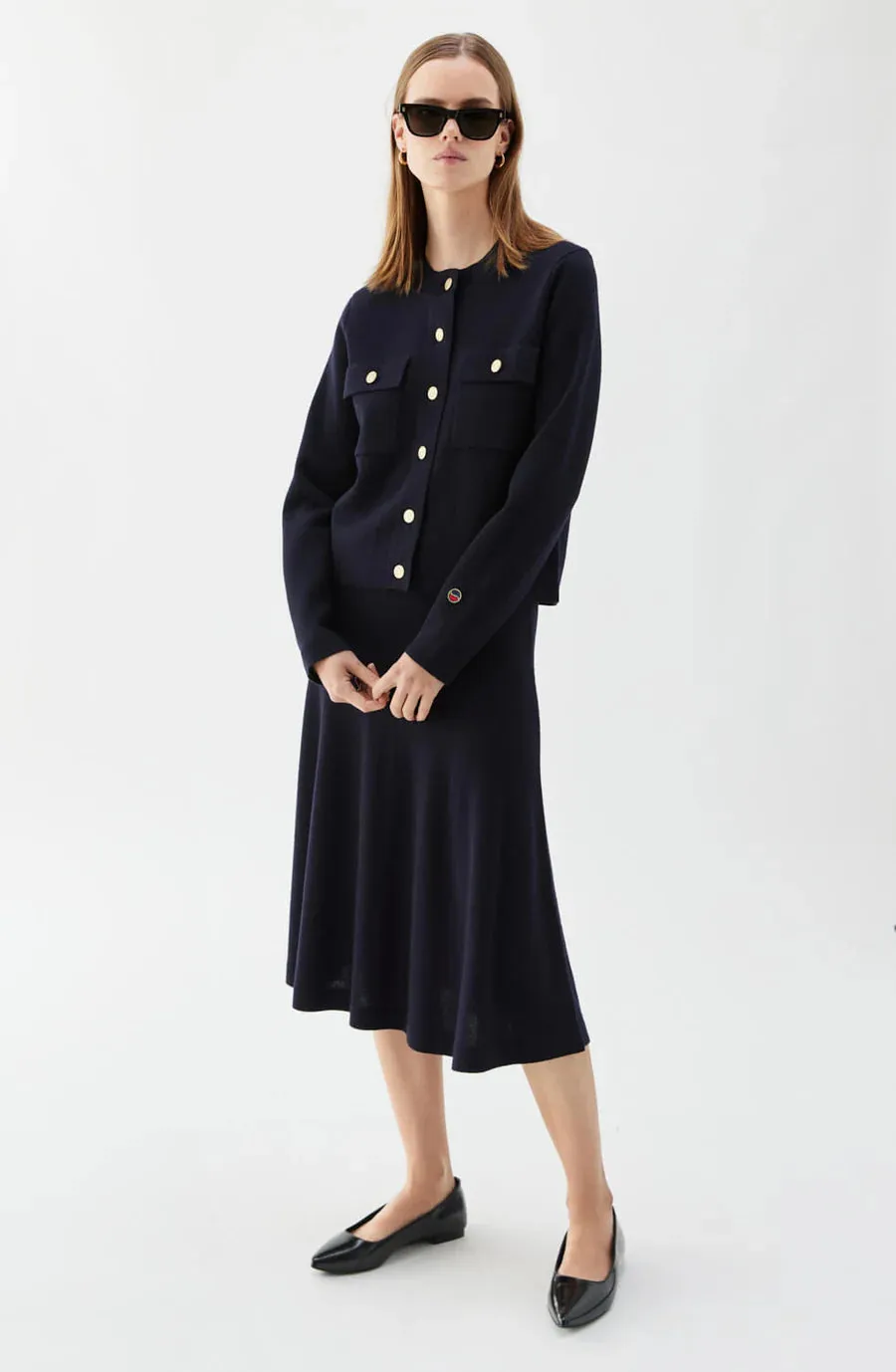 Allie Solid Cardigan - Marine
