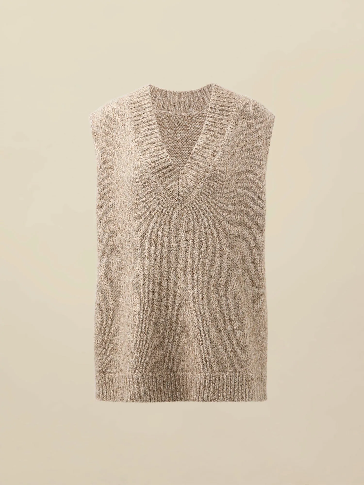 Amoretu Women's Wool Sleeveless Silk-Blend Knitted Vest