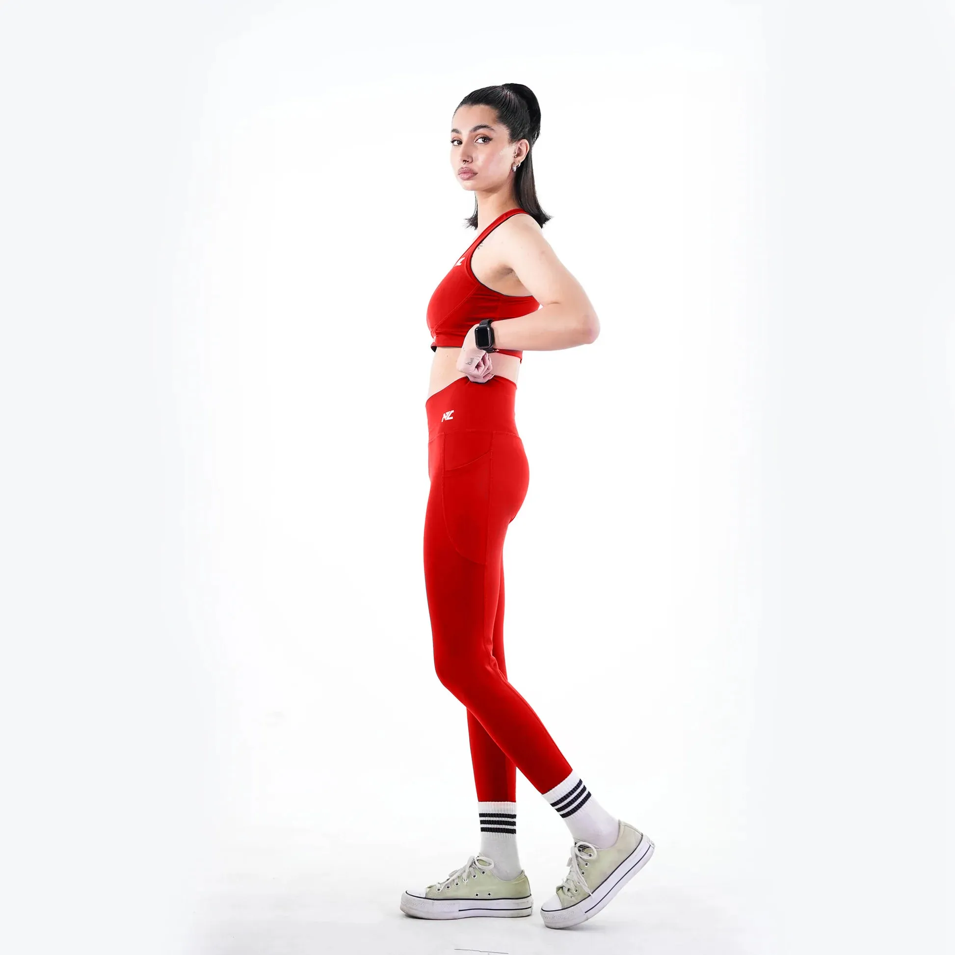Belt Blend Sports Bra Crimson Red