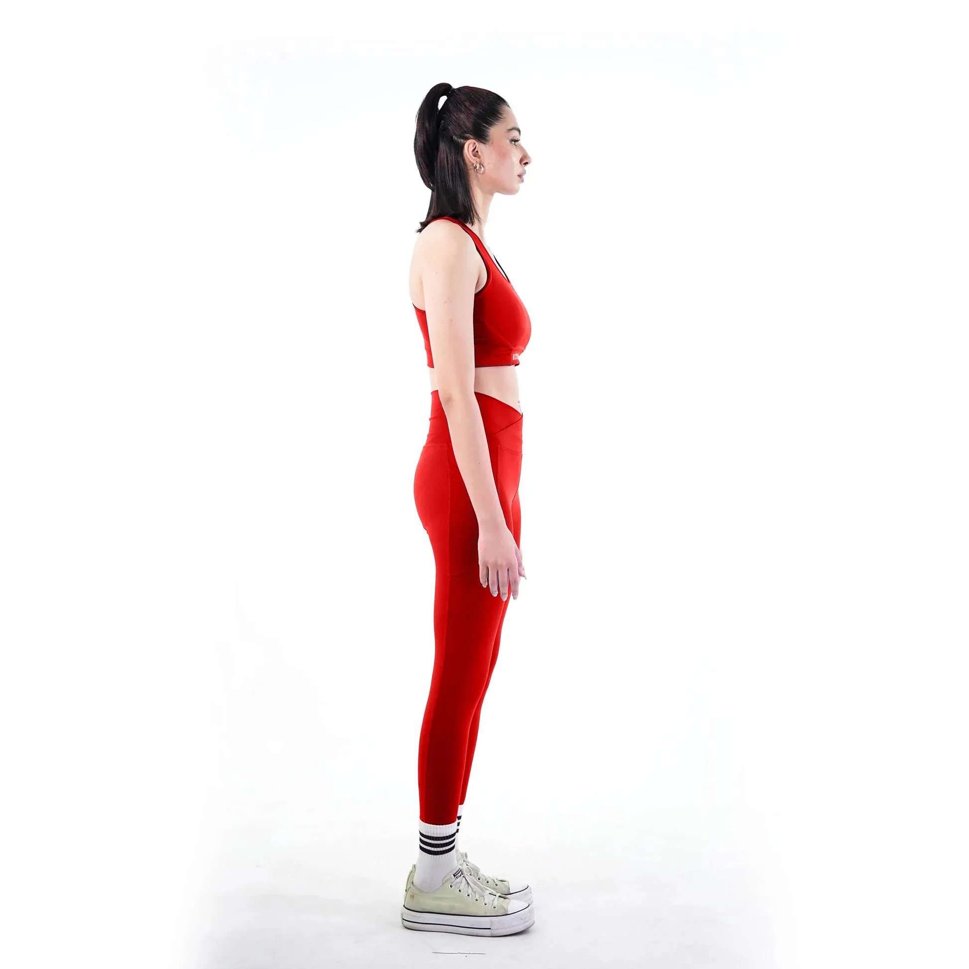 Belt Blend Sports Bra Crimson Red
