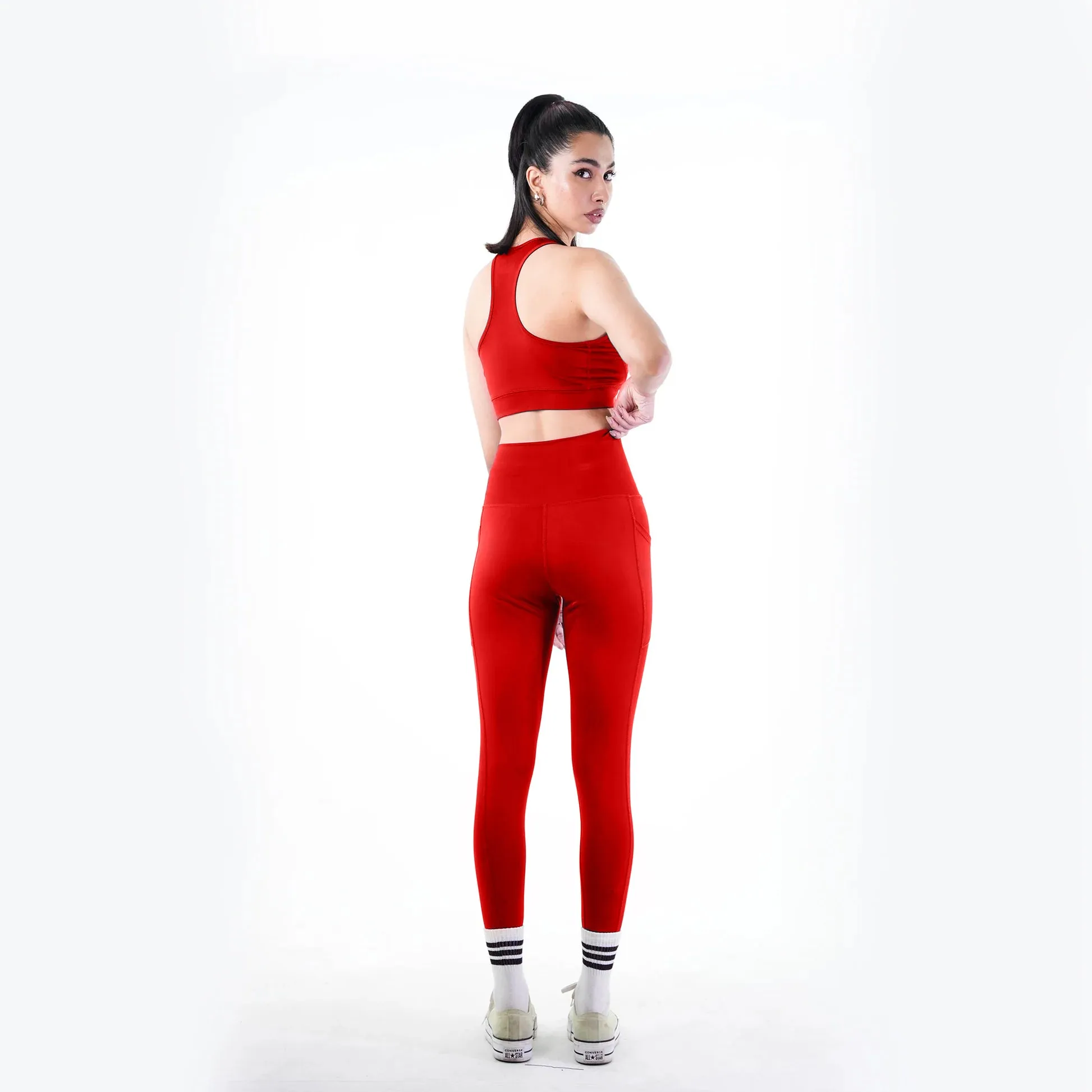 Belt Blend Sports Bra Crimson Red
