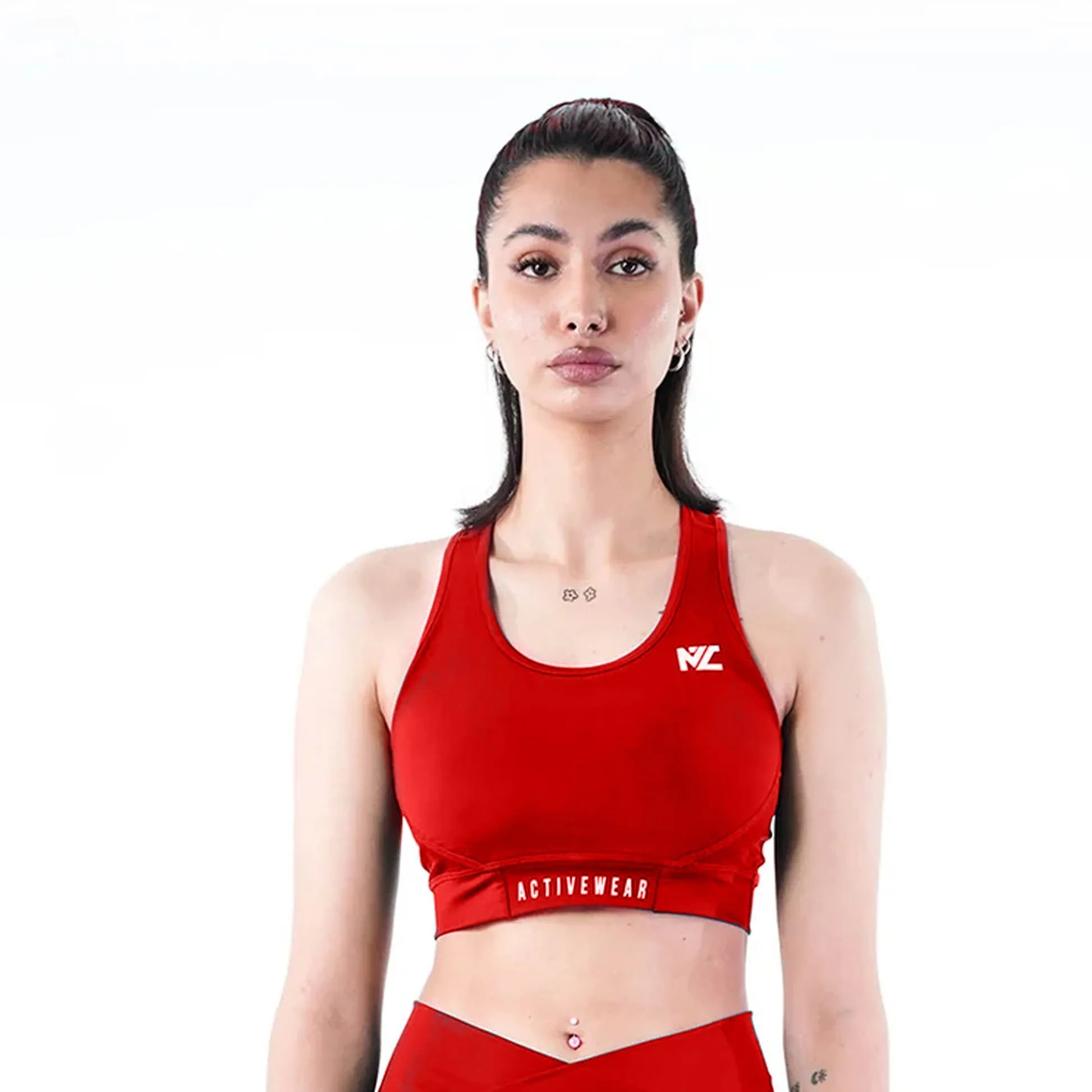 Belt Blend Sports Bra Crimson Red