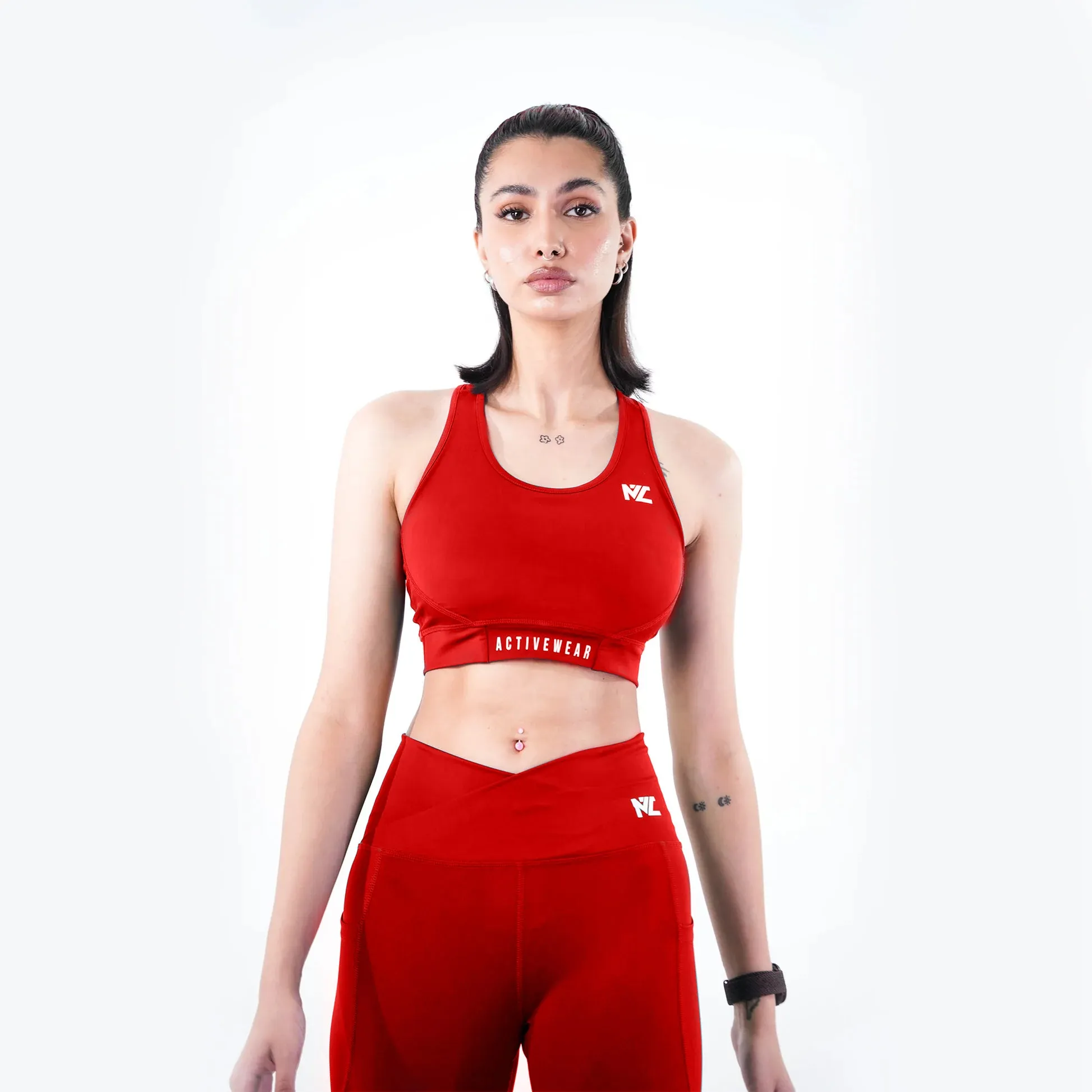 Belt Blend Sports Bra Crimson Red