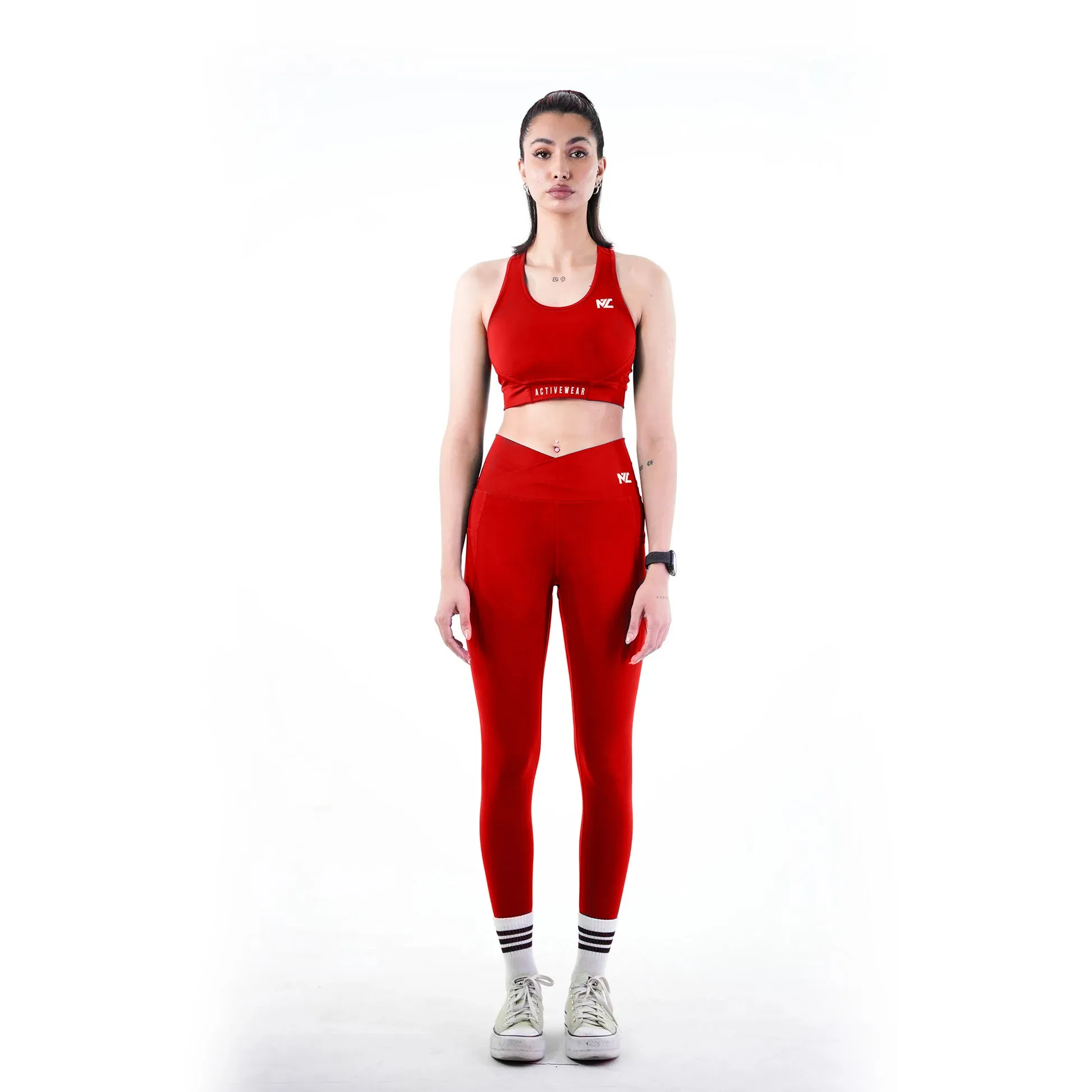 Belt Blend Sports Bra Crimson Red