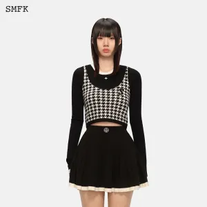 Black Bird Check Knitted Undershirt Black Bird Check