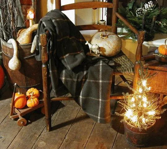 Blanket Brown Plaid Primitive Winter Coziness