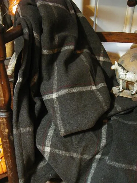 Blanket Brown Plaid Primitive Winter Coziness