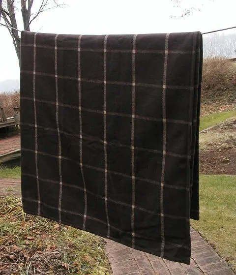 Blanket Brown Plaid Primitive Winter Coziness
