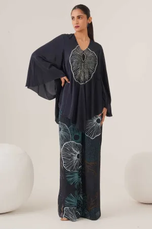 Blue Abstract Print Top & Pants