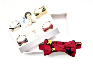 Boys Cotton Bow Tie Crimson Stars