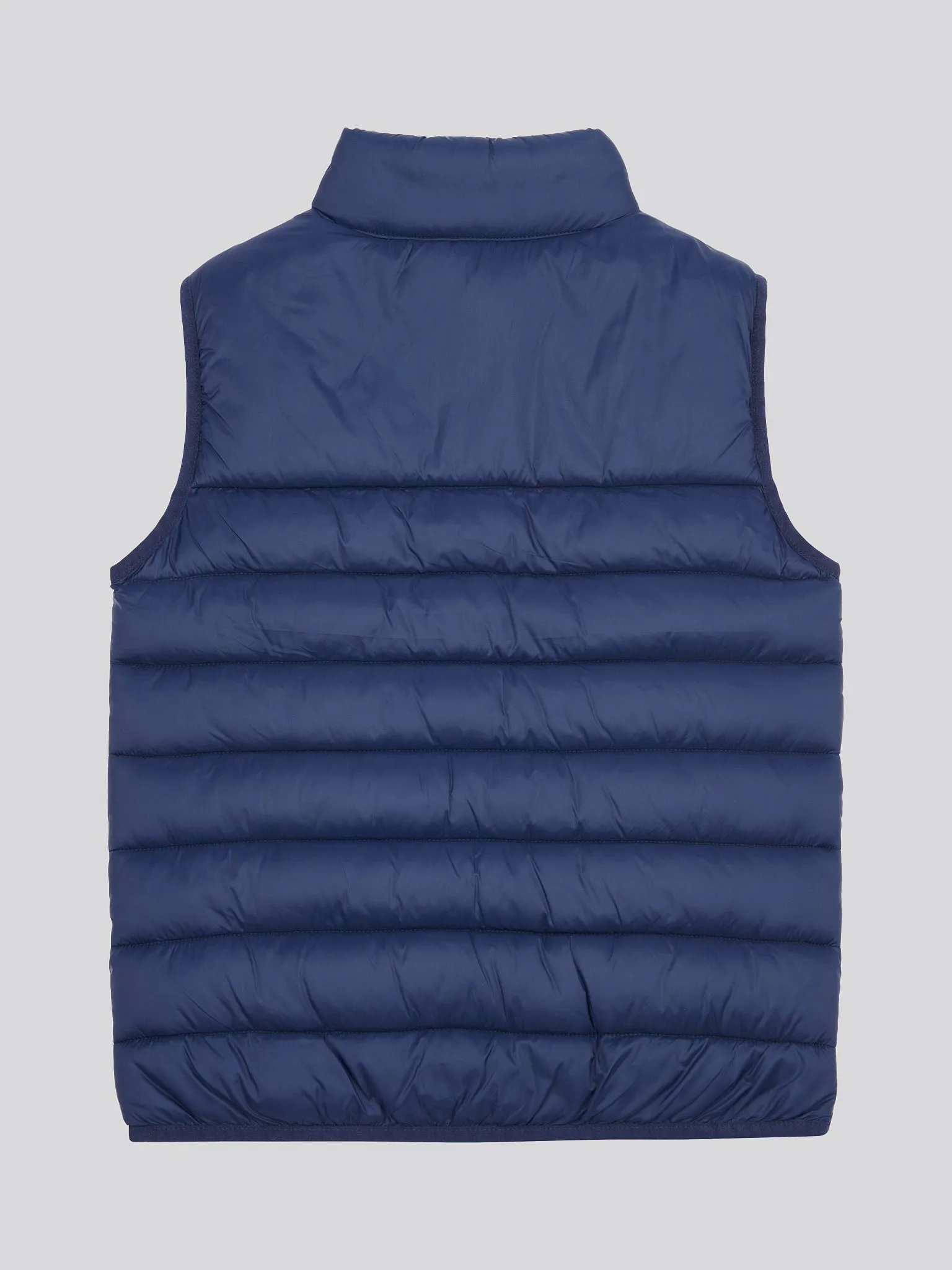 Boys Panelled Quilted Gilet in Dark Sapphire Navy / Haute Red DHM