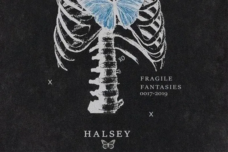 Butterfly Heart | Skeleton Print Washed T-Shirt