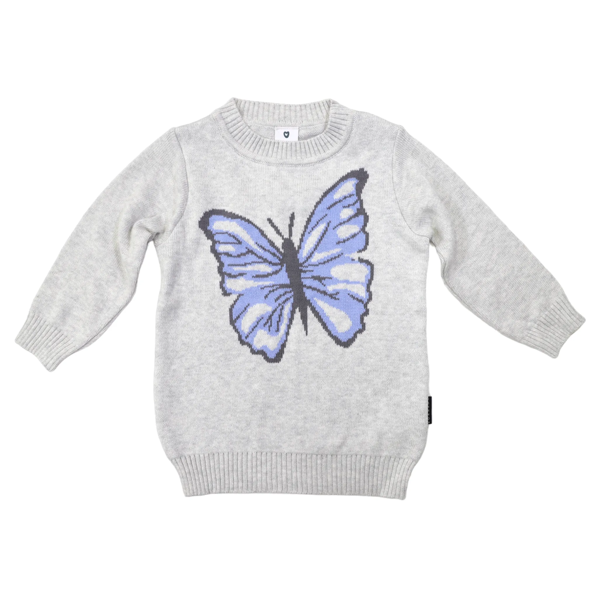 Butterfly Knit Sweater Microchip Grey