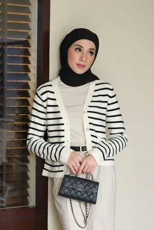Candy Cardy - Broken White - Cardigan Stripe Wanita -  KW1700070