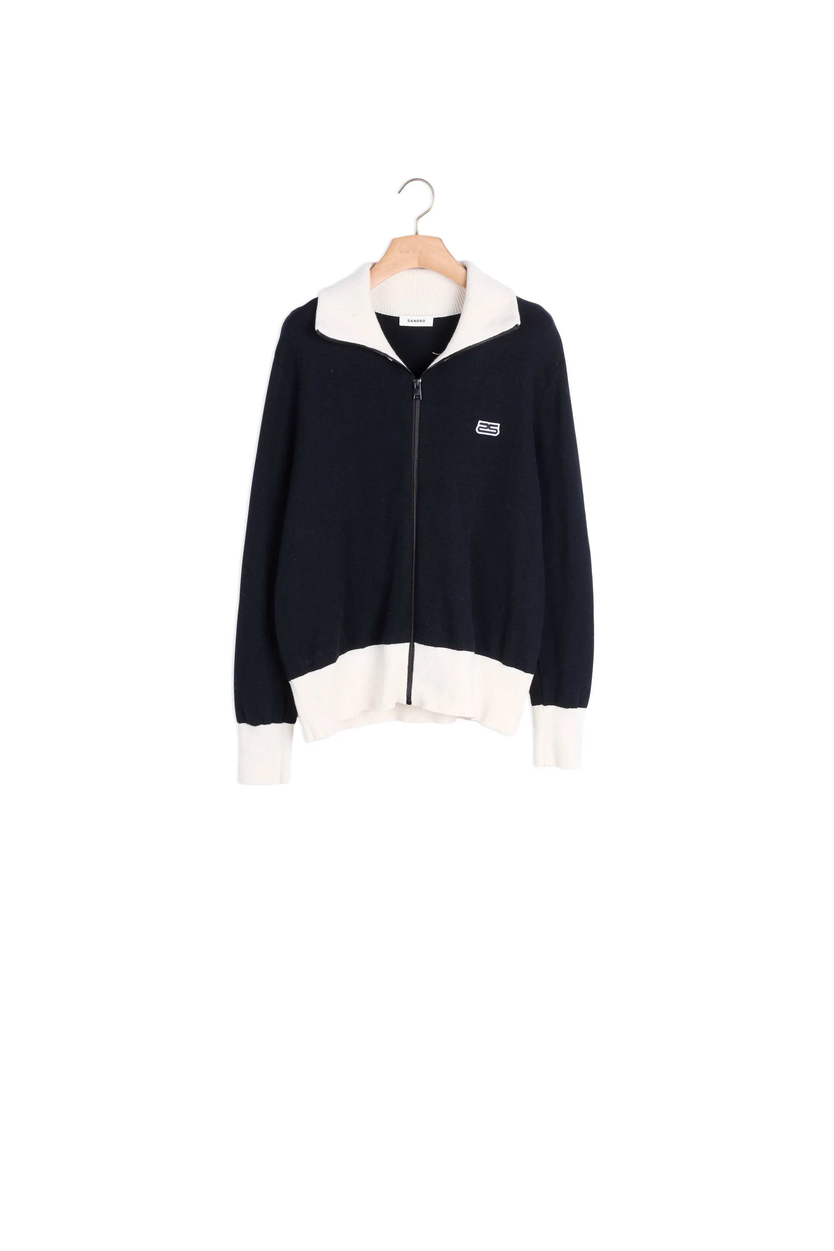 Cardigan court bicolore