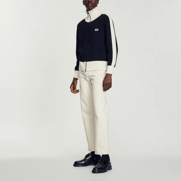 Cardigan court bicolore