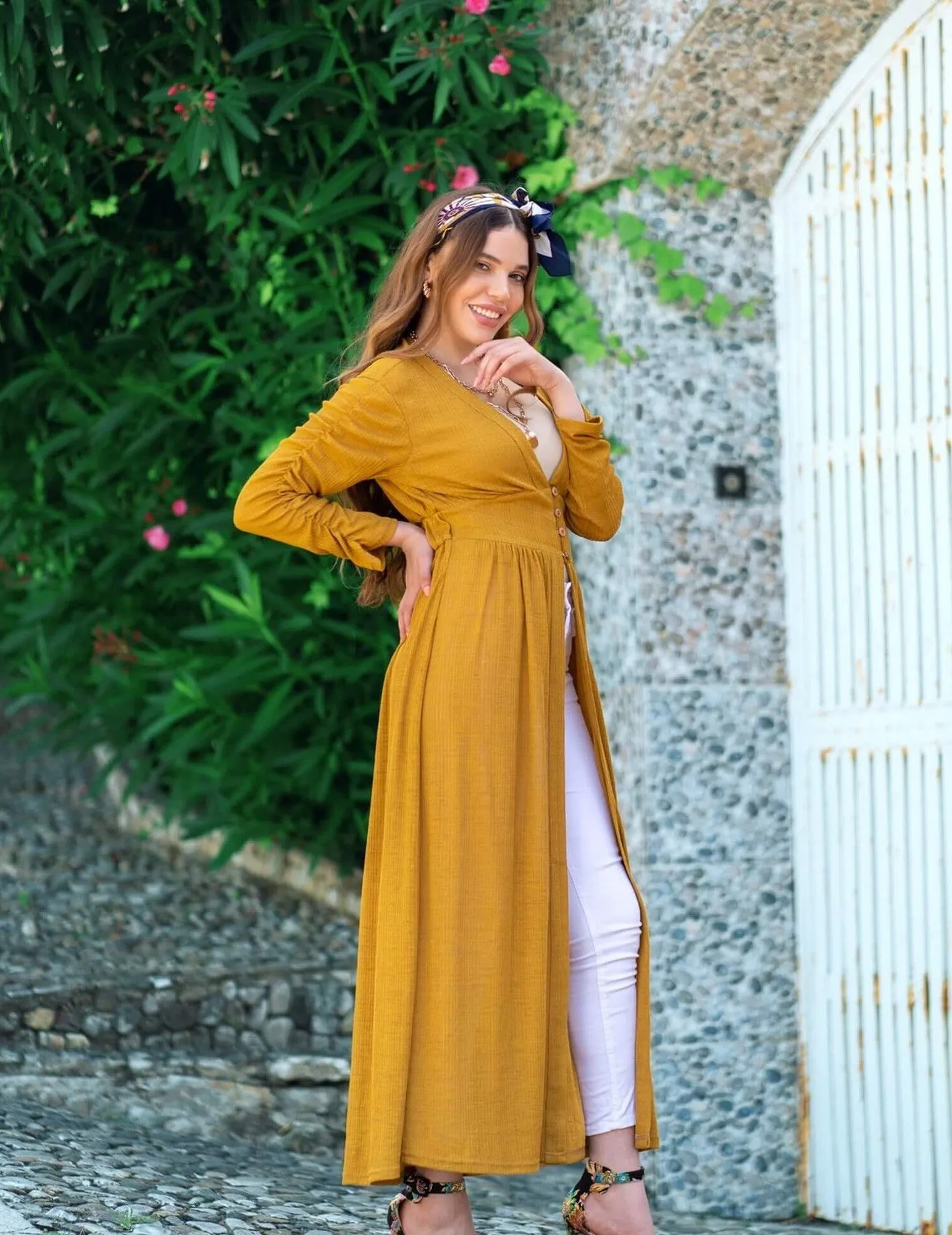 Cardigan long en maille
