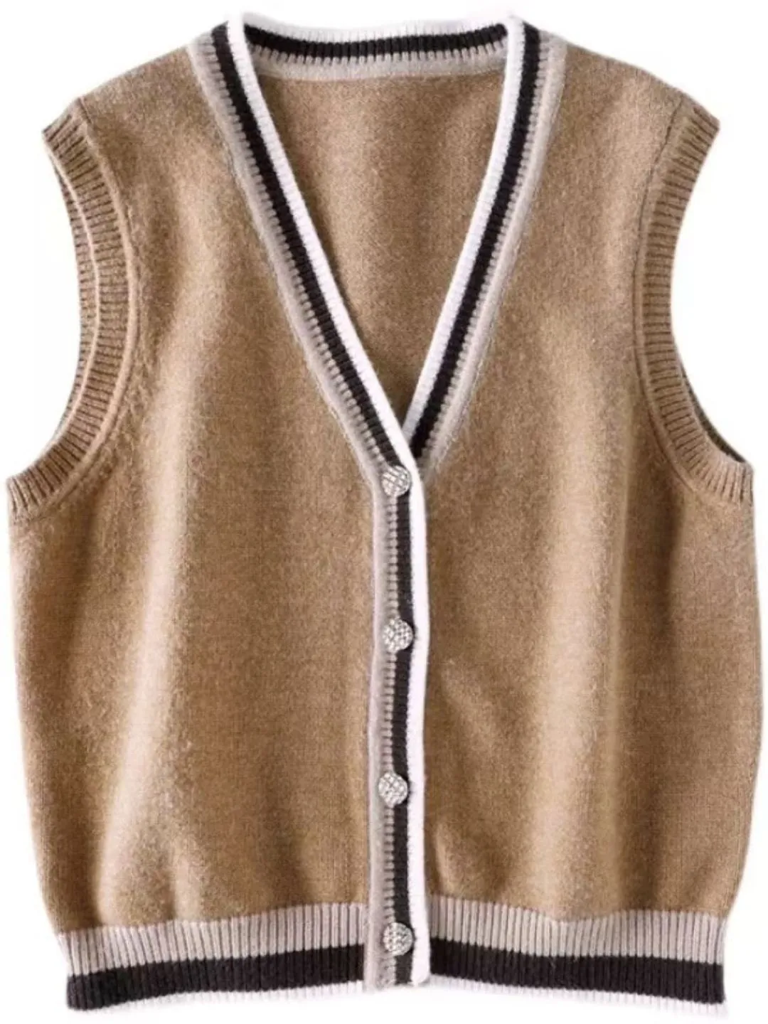 Casual V-neck Knitted Vest