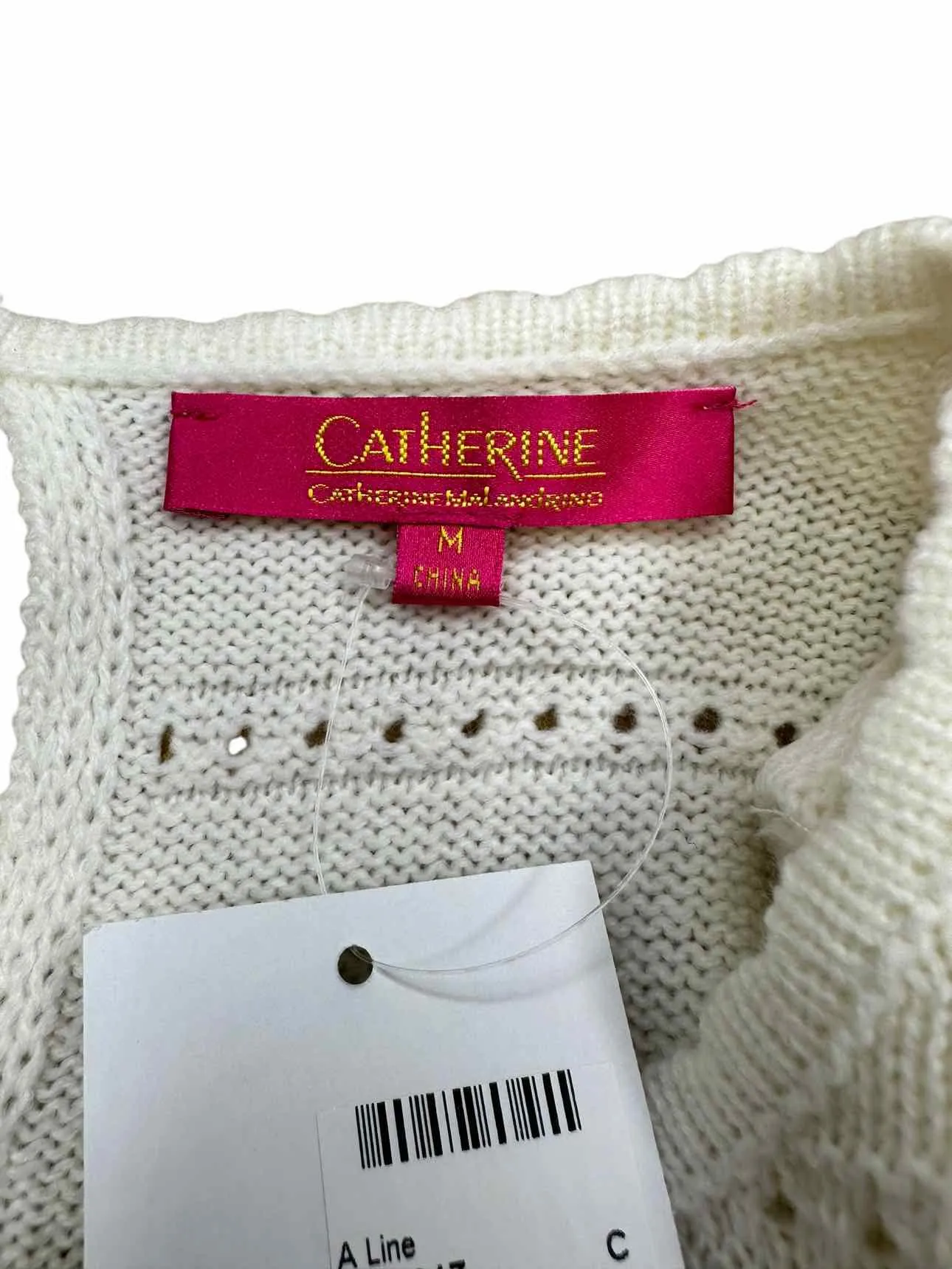 Catherine Malandrino Cream Sequined Sweater Dress Size M