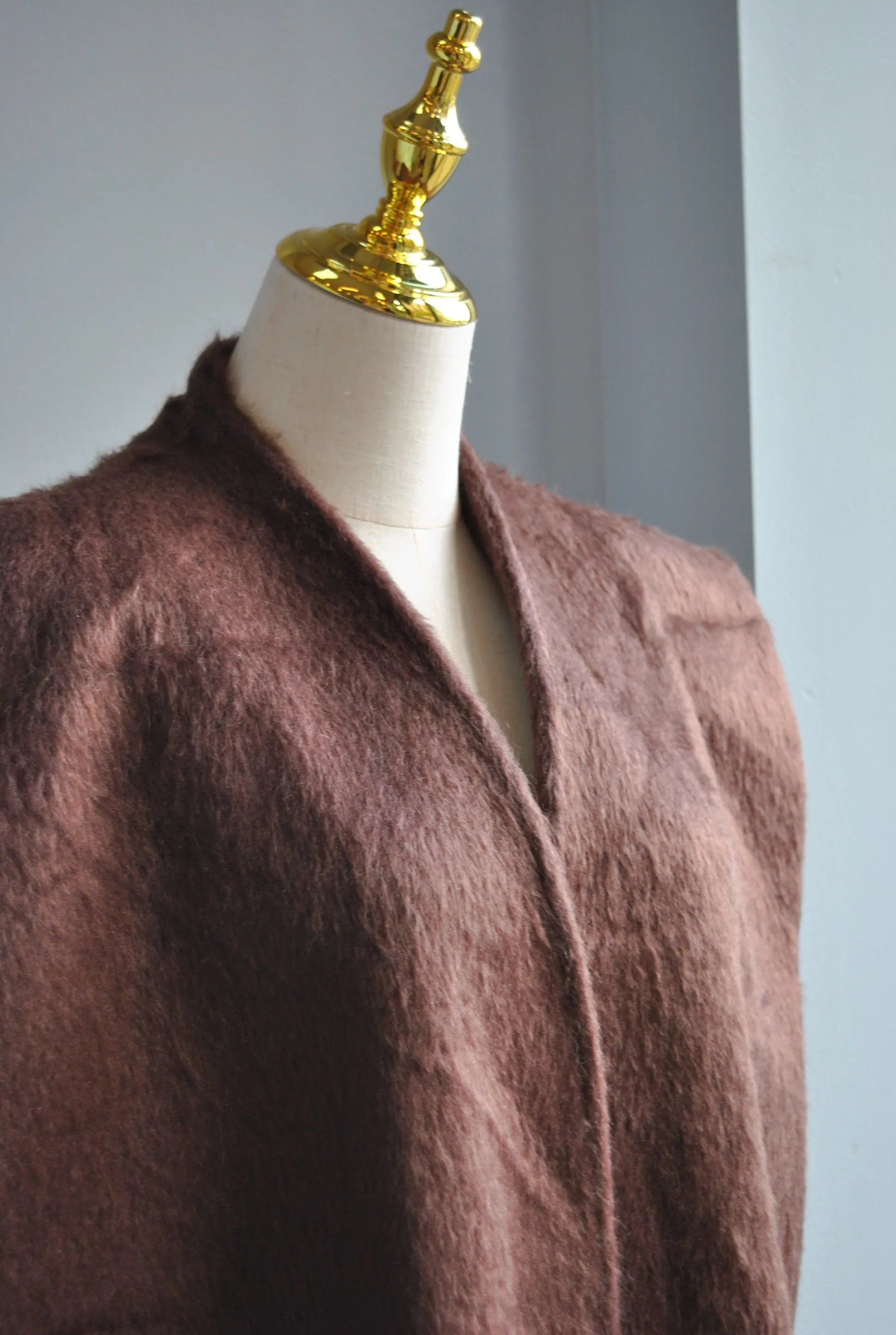 CLEARANCE - CHOCOLATE BROWN WOOL FALL OVERSIZED VEST