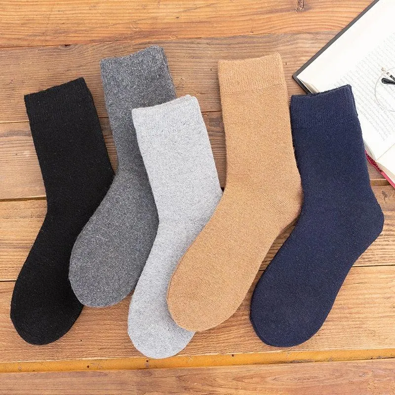 Cozy Men's Winter Wool Socks Set | 5 Pairs for Ultimate Warmth and Style