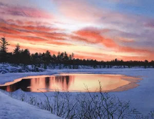 Crimson Twilight, watercolour on panel, 11 x 14" (SOLD)