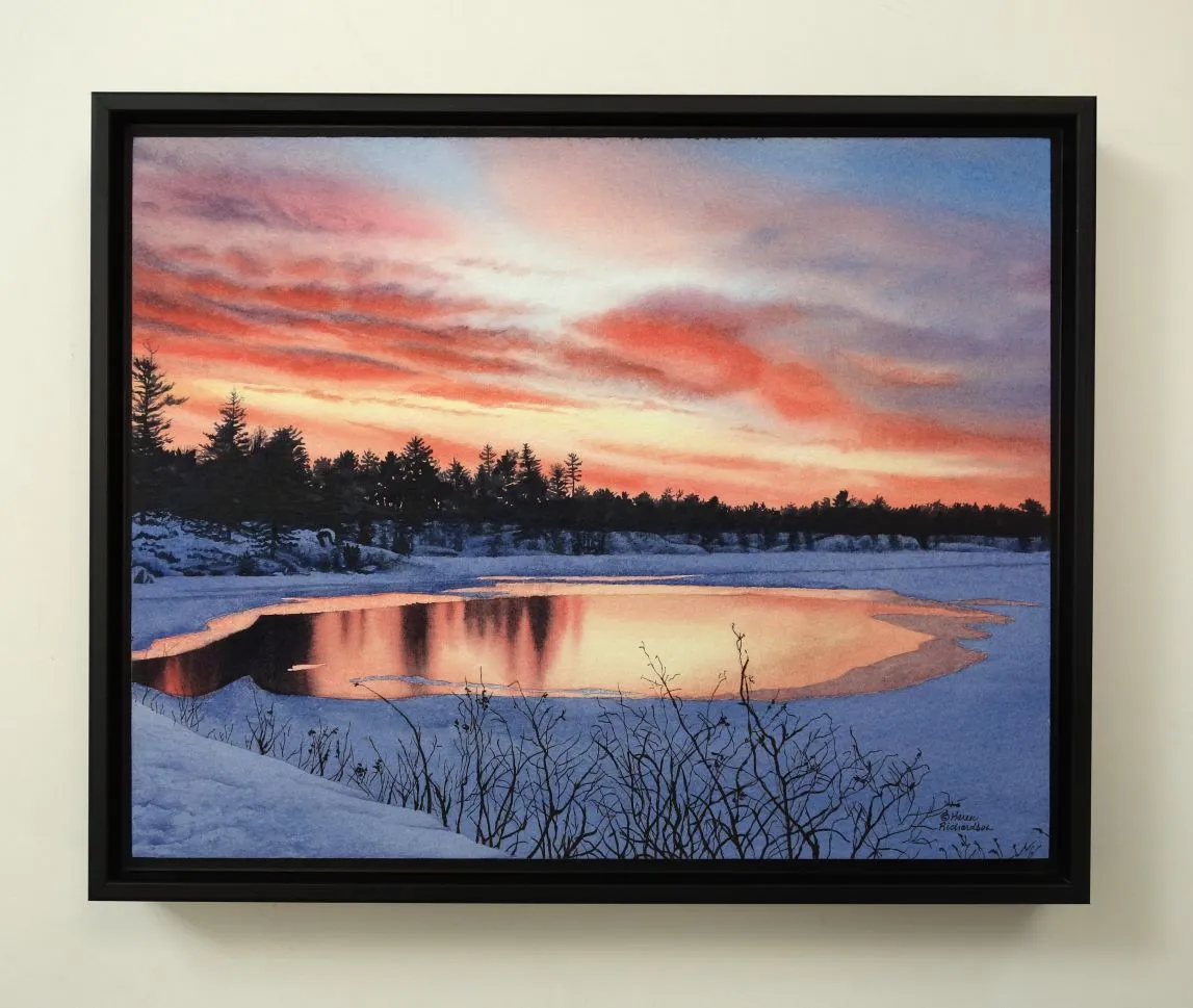 Crimson Twilight, watercolour on panel, 11 x 14" (SOLD)