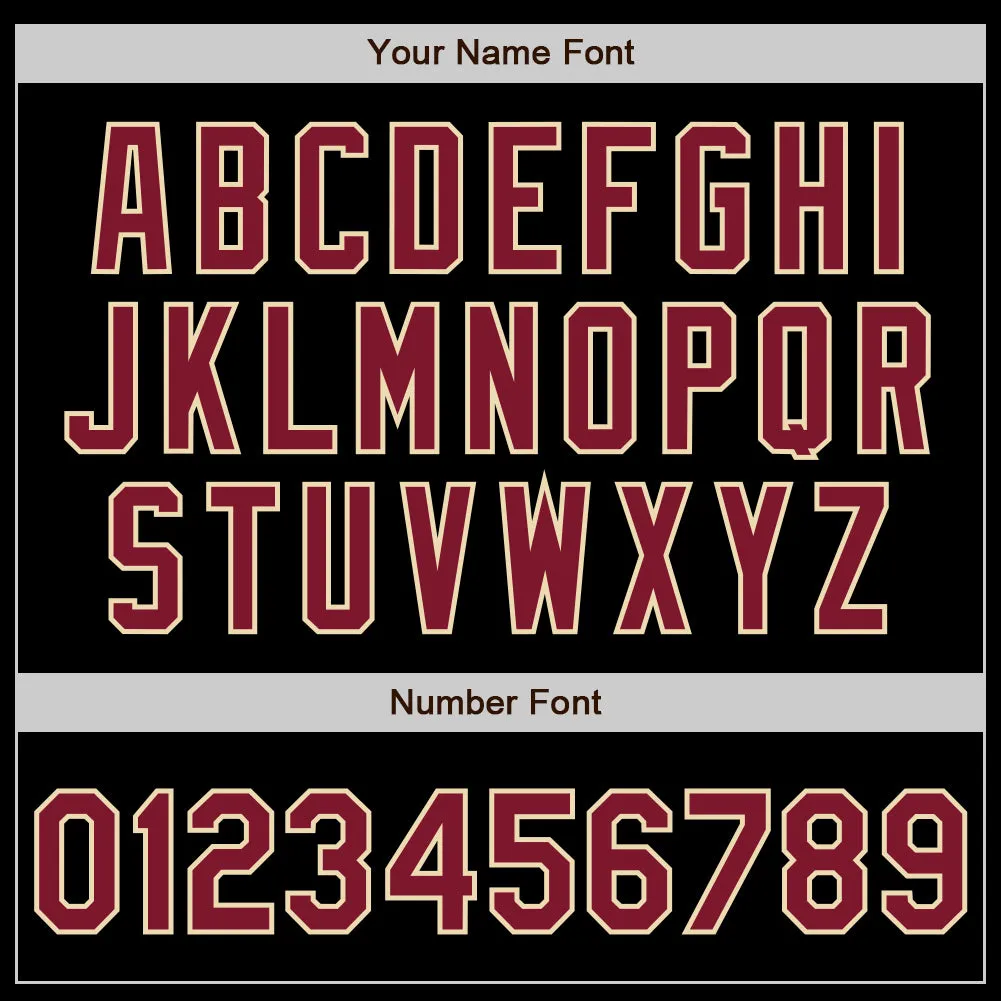 Custom Black Crimson-Gray Authentic Split Fashion Baseball Jersey