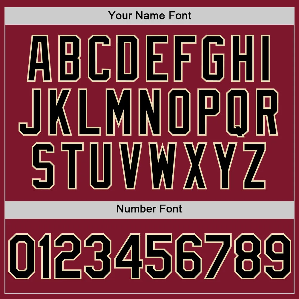 Custom Crimson Black-Cream 3D Pattern Design Gradient Style Twinkle Star Authentic Baseball Jersey