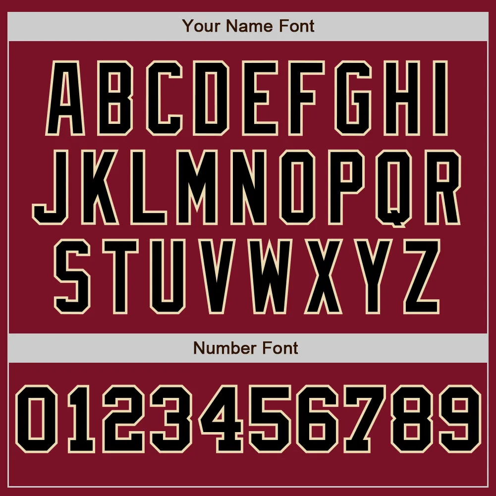 Custom Crimson Cream-Black Pinstripe Authentic Split Fashion Baseball Jersey