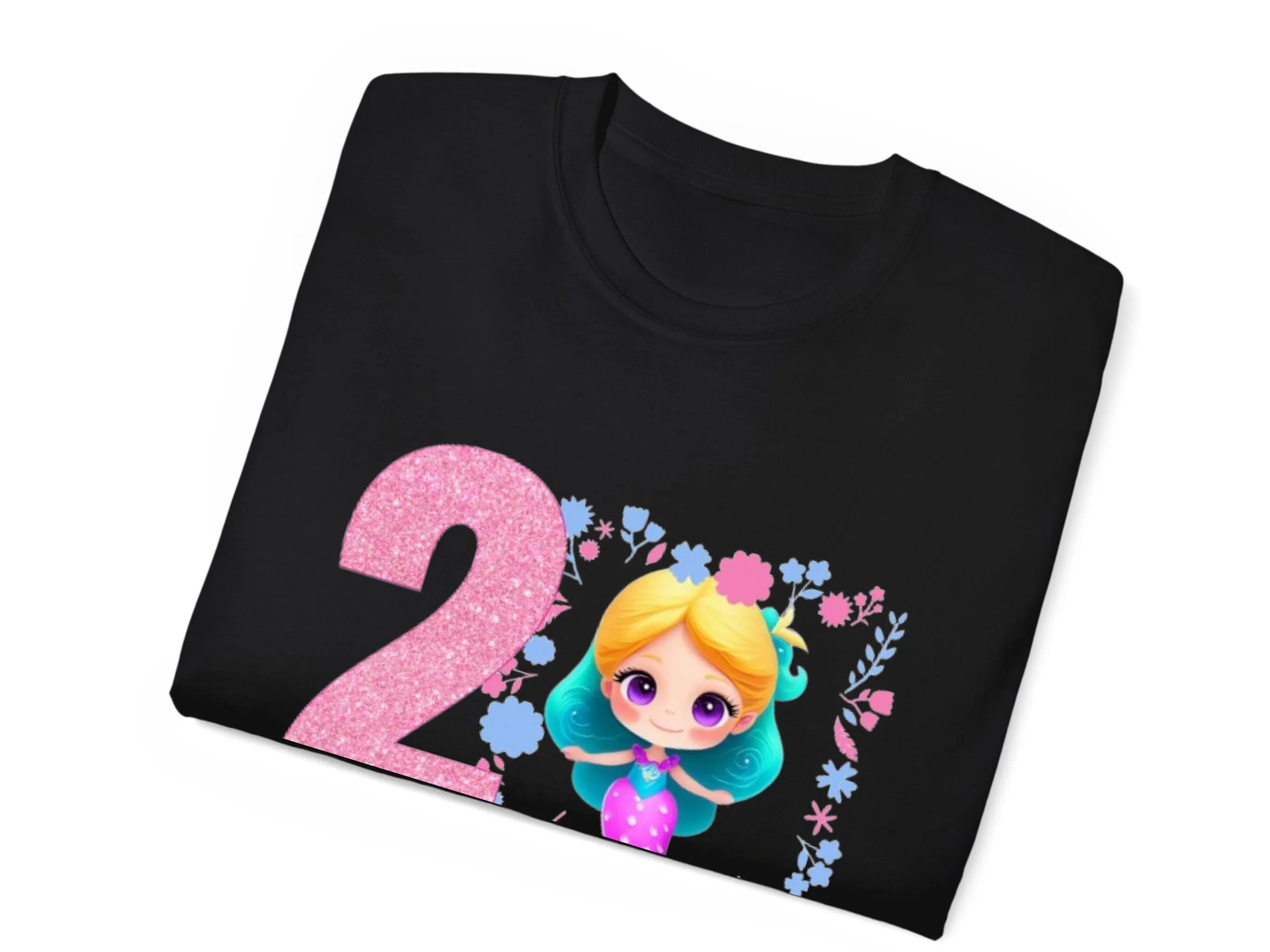 Custom Name 1st Birthday Little Girl Mermaid Baby Bodysuit Birthday Party