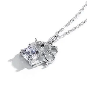 Fashion Crystal Mouse Pendant Necklaces Charm Jewelry HOS0258