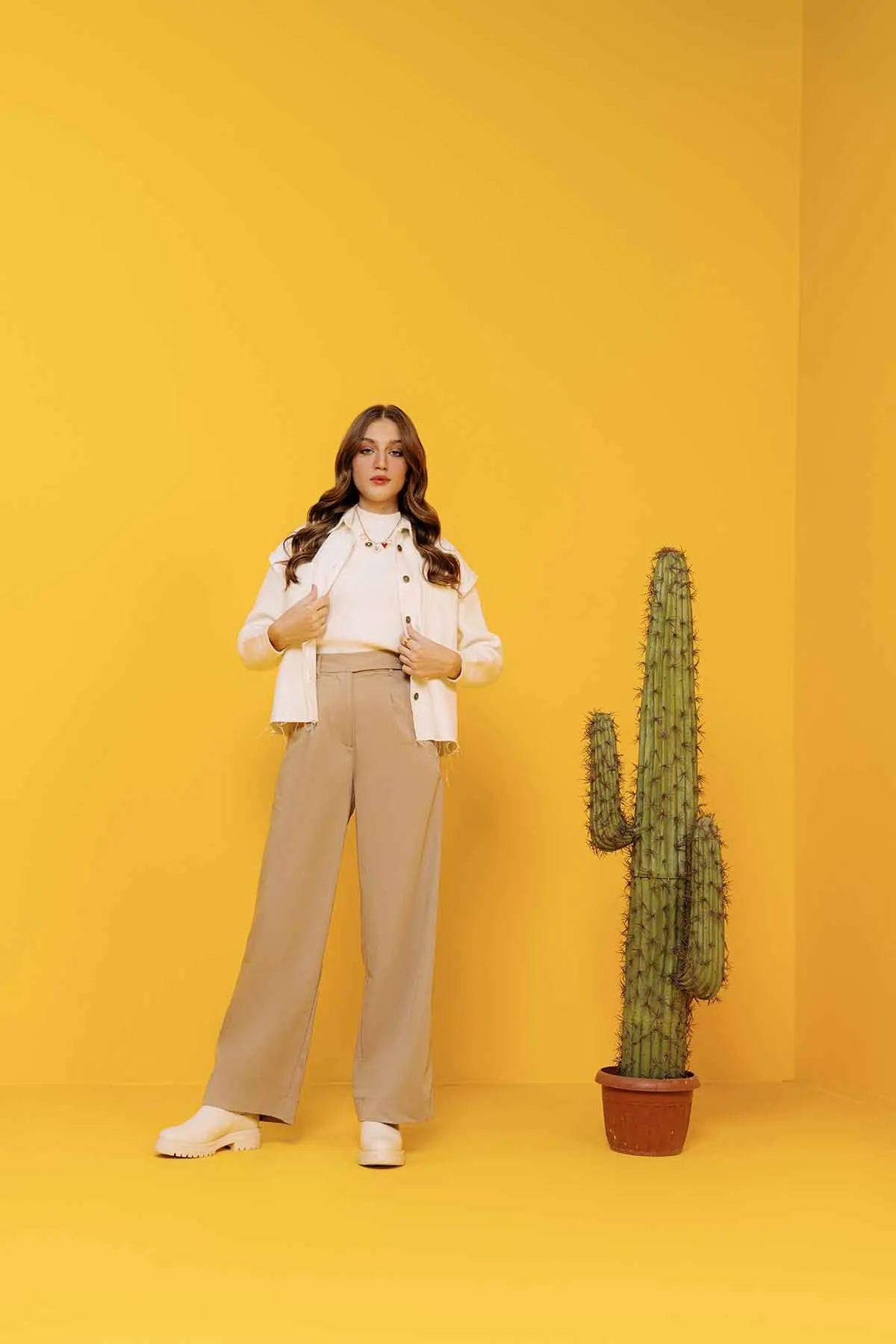 Flared Trouser For Women - Beige