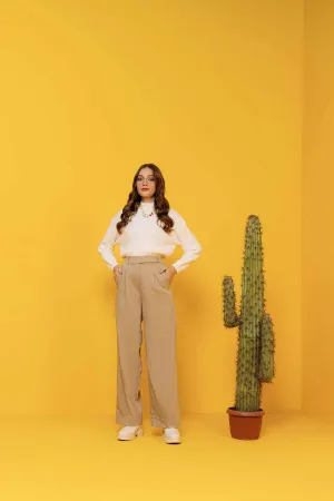 Flared Trouser For Women - Beige