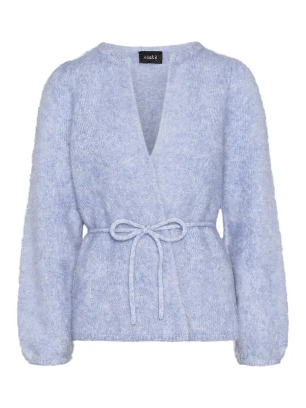 Fredrikke Chunky Cardigan - Blue Melange