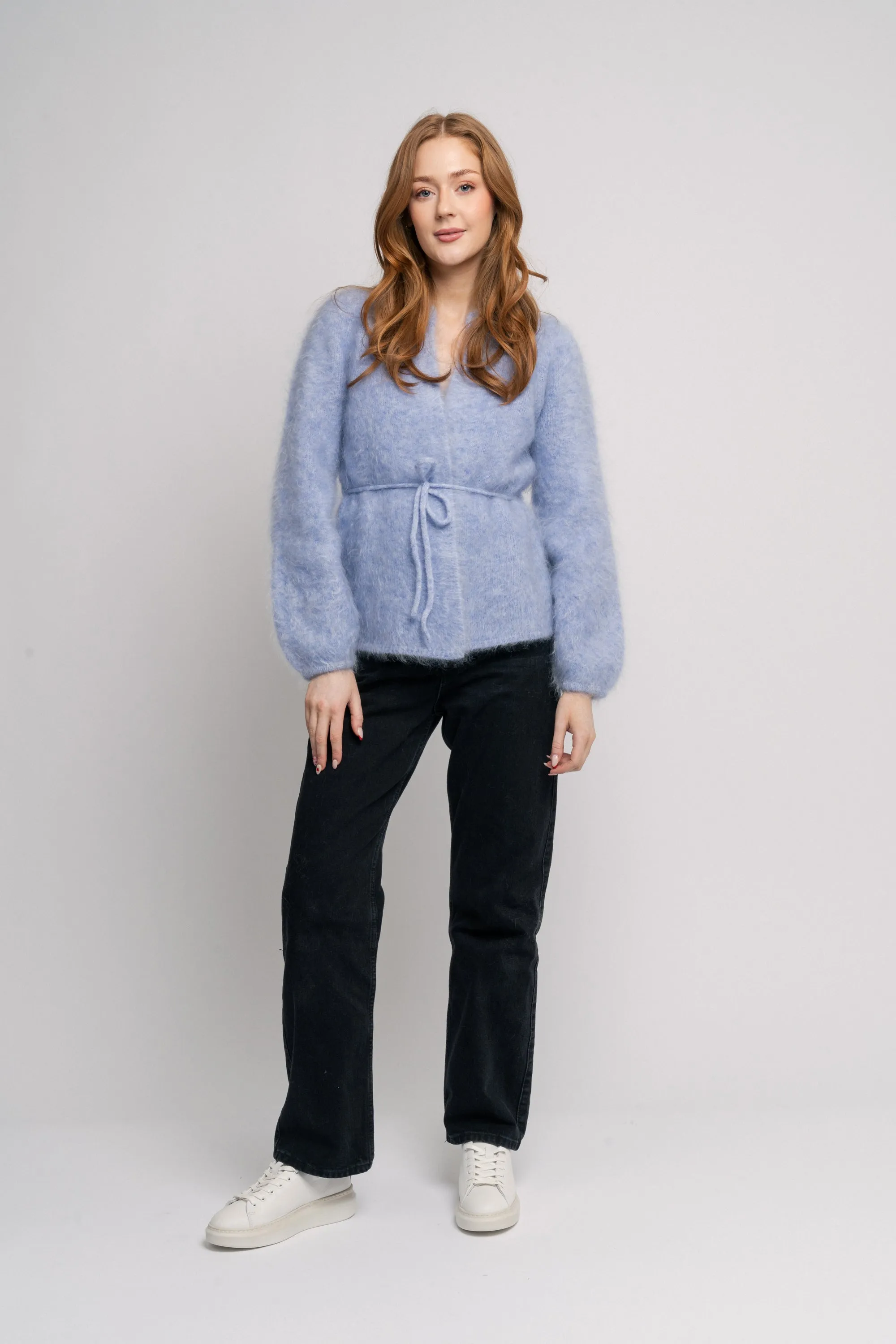 Fredrikke Chunky Cardigan - Blue Melange