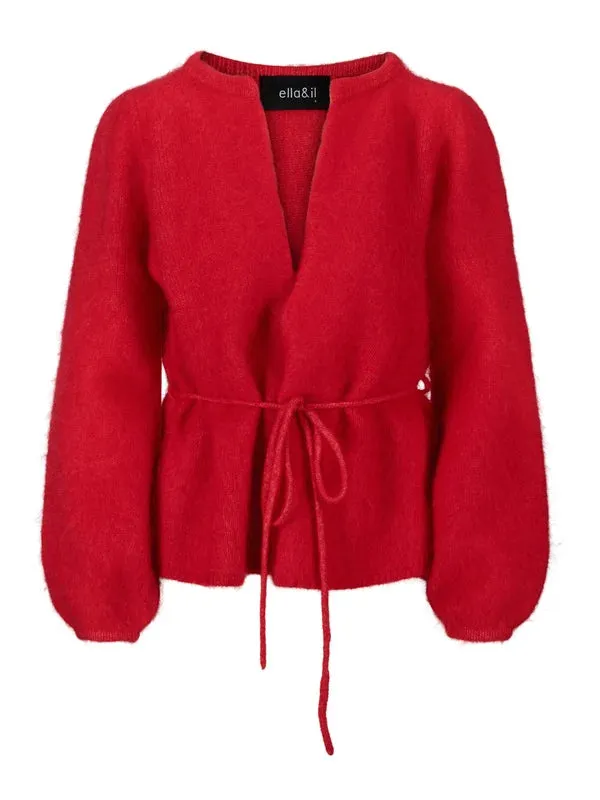Fredrikke Chunky Cardigan - Bright Red
