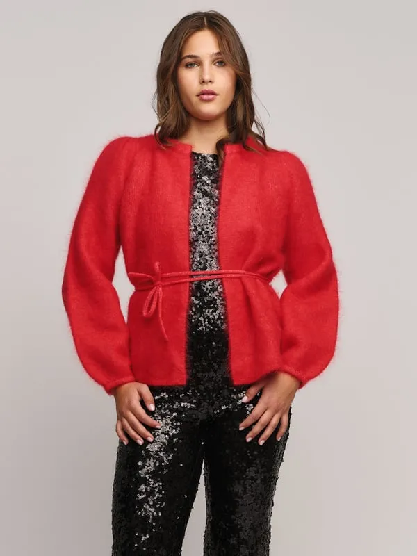 Fredrikke Chunky Cardigan - Bright Red