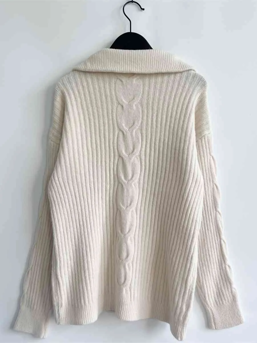 Frozy’s Day Dream Rib-Knit Half Zip Sweater