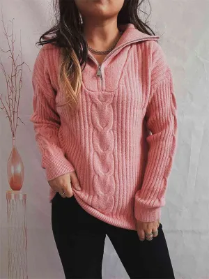 Frozy’s Day Dream Rib-Knit Half Zip Sweater
