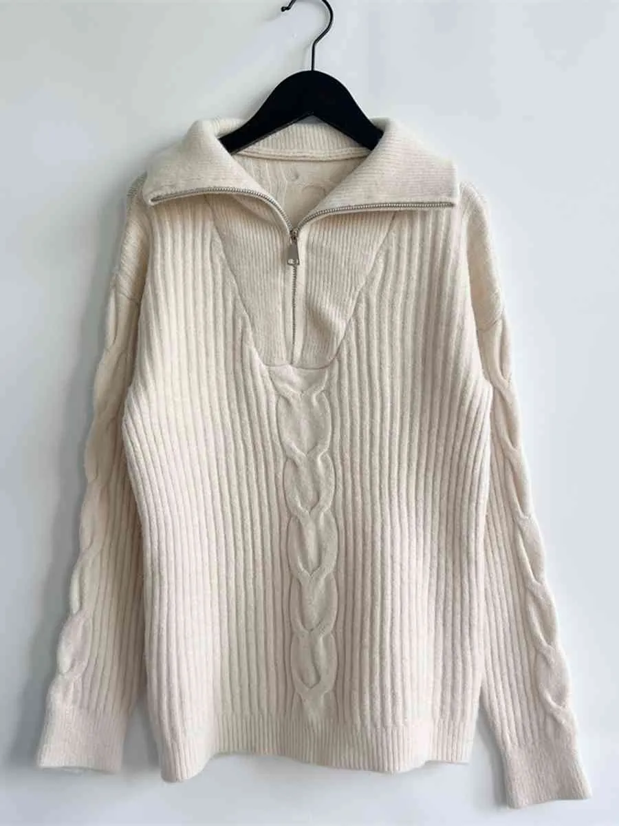 Frozy’s Day Dream Rib-Knit Half Zip Sweater