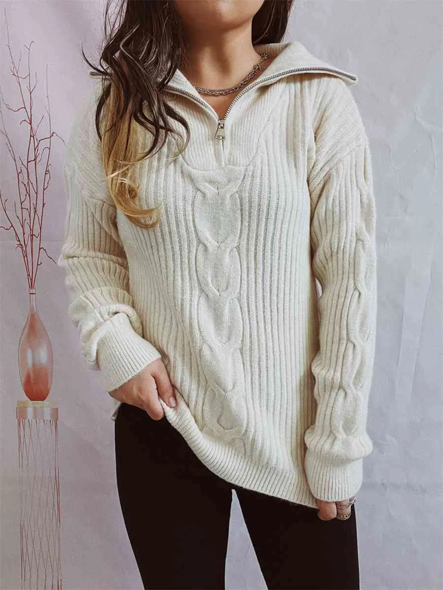 Frozy’s Day Dream Rib-Knit Half Zip Sweater