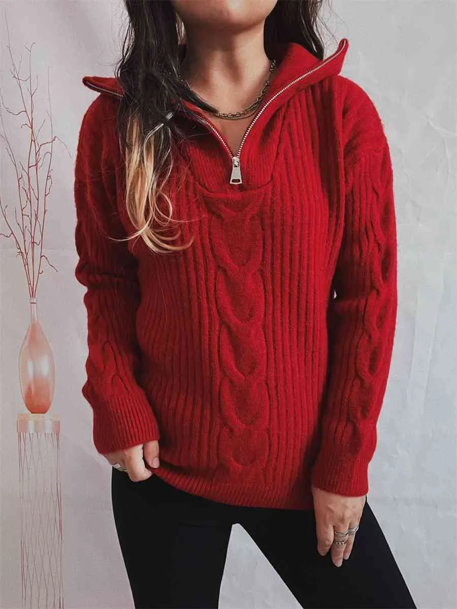 Frozy’s Day Dream Rib-Knit Half Zip Sweater