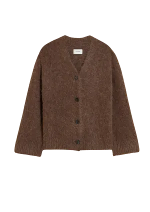 Fure Fluffy Cardigan - Dark Brown