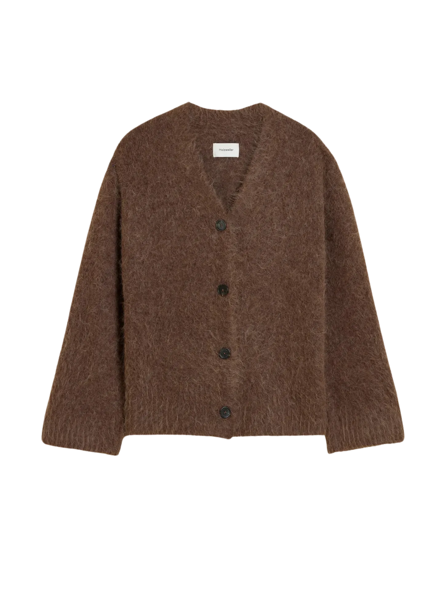 Fure Fluffy Cardigan - Dark Brown