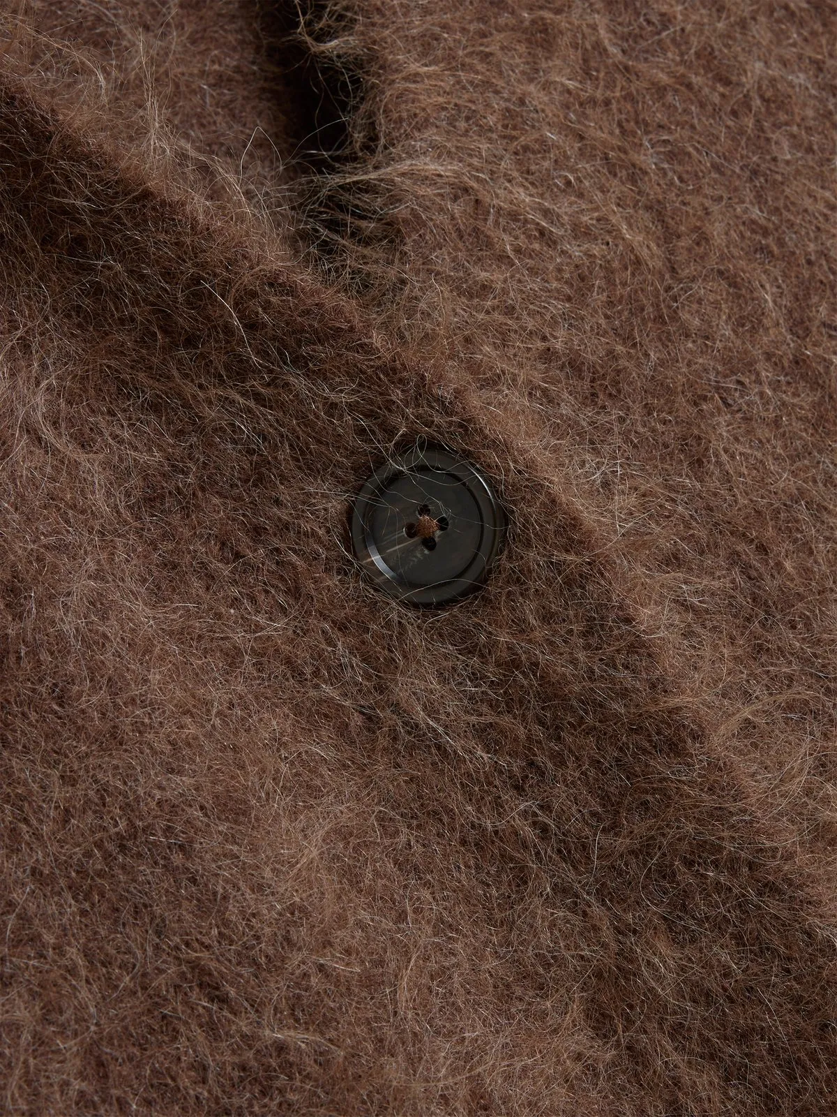 Fure Fluffy Cardigan - Dark Brown